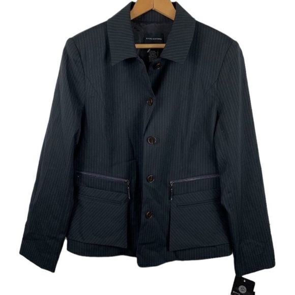 Doncaster Jackets & Blazers - NWT Doncaster Pinstripe Black Wool Blazer Size 12
